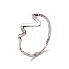 Non-Tarnish 201 Stainless Steel Wave Finger Ring for Women RJEW-J051-47P-1