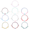 10Pcs 10 Colors Two Tone Polyester Cord Braided Bracelets for Friendship BJEW-UN0001-66-1