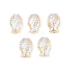 Electroplate and Golden Metal Enlaced Glass Beads X-EGLA-T029-01M-2