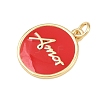Brass Enamel Pendants KK-L251-02G-B-3