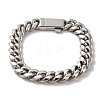 Non-Tarnish 304 Stainless Steel Cuban Link Chain Bracelets for Women Men BJEW-Q341-14E-P-1