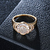 Brass Micro Cubic Zirconia Finger Rings FS-WG10423-06-1