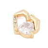 Brass Micro Pave Cubic Zirconia Charms ZIRC-P122-01C-G01-2