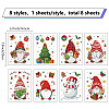 8 Sheets 8 Styles Christmas PVC Waterproof Wall Stickers DIY-WH0345-043-2