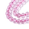 Dyed Transparent Crackle Glass Beads Strands GLAA-Q108-01A-A07-3