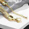 Brass Herringbone Chains Bracelets BJEW-S158-14G-3