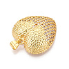 Brass Micro Pave Clear Cubic Zirconia Pendants KK-N268-52G-2