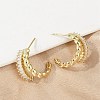 Twist Brass Micro Pave Cubic Zirconia Stud Earrings EJEW-M082-16G-02-5