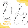 ANATTASOUL 4Pcs 4 Styles Iron Hanging Hooks FIND-AN0001-43-2