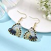 304 Stainless Steel with Glass Seed Beads Dangle Earrings EJEW-MZ00821-7