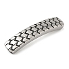 304 Stainless Steel Wheel Textured Curved Rectangle Connector Charms STAS-Z147-09P-2