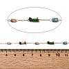 Handmade 304 Stainless Steel Natural Imperial Jasper Column Link Chains CHS-L032-04G-2