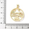 Brass Micro Pave Cubic Zirconia Pendants KK-P330-07B-G-3