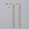 Electroplate Glass Dangle Stud Earrings EJEW-JE04017-04-1