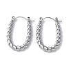 Non-Tarnish 304 Stainless Steel Twist Hoop Earrings STAS-Z052-09P-1