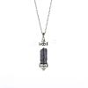 Synthetic Blue Goldstone Chip Wishing Bottle Cone Love Glass Pendant Necklaces FL0210-10-1