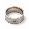 Non-Tarnish 201 Stainless Steel Grooved Finger Ring Settings STAS-P323-08P-2