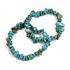 Unisex Chip Synthetic Turquoise(Dyed) Beaded Stretch Bracelets BJEW-S143-05-7