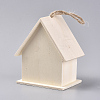 Unfinished Wooden Birdhouse X-HJEW-WH0006-13-2