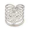 Non-Tarnish 304 Stainless Steel Cross Wide Open Cuff Ring Components RJEW-A043-06P-2