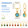 40Pcs 10 Color PVD Vacuum Plating Real 18K Gold Plated 201 Stainless Steel Rhinestone Charms PALLOY-AB00194-2