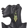 3Pair 304 Stainless Steel Leaf Dangle Earrings EJEW-MZ00513-5