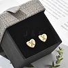 Rack Plating Brass Micro Pave Clear Cubic Zirconia Stud Earrings EJEW-K299-01G-X-1