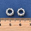 Wave Brass Micro Pave Cubic Zirconia European Beads KK-K300-07A-S-3