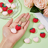 DICOSMETIC 16Pcs 2 Colors Strawberry Food Grade Eco-Friendly Silicone Focal Beads SIL-DC0001-46-3