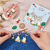 Rabbit Theme Alloy Enamel Locking Stitch Markers HJEW-PH01756-3