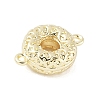 Brass Textured Connector Charms KK-M326-12G-2