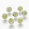 Half Drilled Czech Crystal Rhinestone Pave Disco Ball Beads RB-A059-H8mm-PP9-238-1