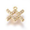 Golden Plated Brass Micro Pave Cubic Zirconia Charms ZIRC-L075-51B-1