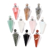 Natural & Synthetic Mixed Gemstone Faceted Cone Openable Perfume Bottle Big Pendants G-L524-18P-1