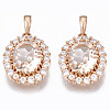 Brass Micro Cubic Zirconia Pendants KK-S365-001-2