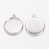 Brass Blank Pendant Cabochon Settings X-KK-B534-N-2