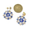 Flower Handmade Glass Seed Beads & Shell Pearl Dangle Stud Earrings EJEW-MZ00361-03-3