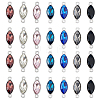 HOBBIESAY 28Pcs 7 Colors Alloy Glass Connector Charms FIND-HY0001-87-1