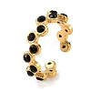 304 Stainless Steel Micro Pave Cubic Zirconia Cuff Open Rings for Women SA-CBAABBA-12G-1