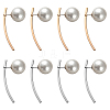 4 Pairs 2 Colors Iron Round Stud Earrings EJEW-HY0001-57-1