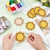 8Pcs Sun Polyester Cloth Embroidery Sew on Appliques PATC-FG0001-88-3