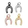 CZ Brass Micro Pave Cubic Zirconia Horse Shoe Charms ZIRC-L018-13-1