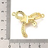 Rack Plating Brass Pave Clear Cubic Zirconia Bowknot Connector Charms KK-I716-28G-3