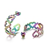 Ion Plating(IP) Rainbow Color 304 Stainless Steel Stud Earrings for Women STAS-A057-12MC-2
