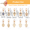  5Pcs 5 Colors Hamsa Hand/Hand of Miriam with Evil Eye Alloy Enamel Pendant Decoration HJEW-NB0001-75-2