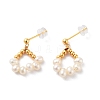 Natural Pearl Stud Earrings for Women EJEW-E303-27G-1