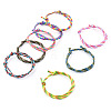 32Pcs 8 Styles Polyester & Spandex Cord Braided Bead Bracelets BJEW-TAC0066-2