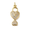 Rack Plating Brass Micro Pave Cubic Zirconia Pendants ZIRC-F142-12F-G-1