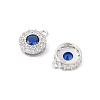 925 Sterling Silver Clear & Dark Blue Cubic Zirconia Flat Round Charms STER-NH0001-78P-2