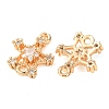 Brass Pave Clear Cubic Zirconia Connector Charms CU-CBAEC99-08G-2